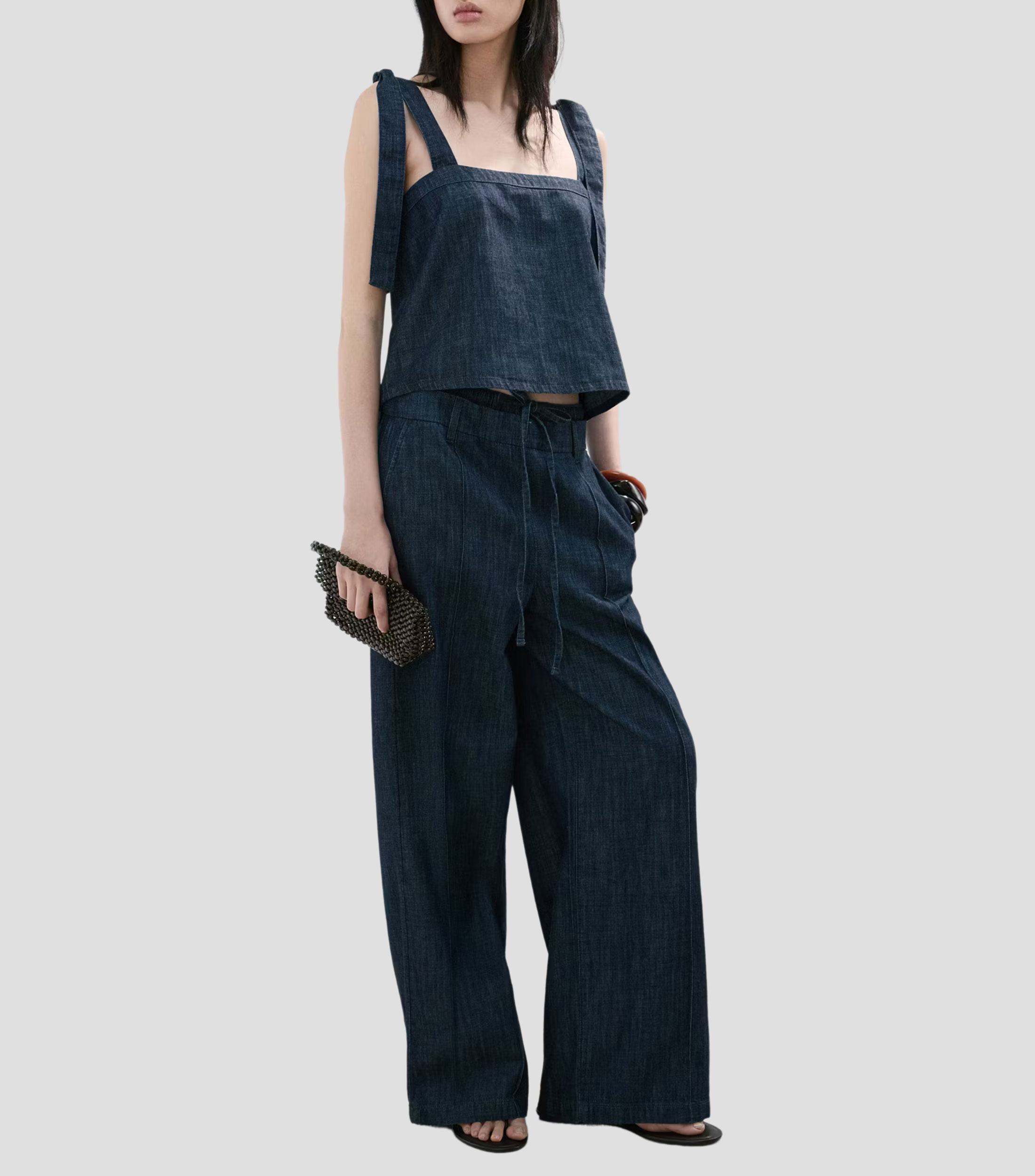 Blusa jaspeada sin mangas Mujer